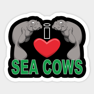 I Heart Sea Cows Sticker